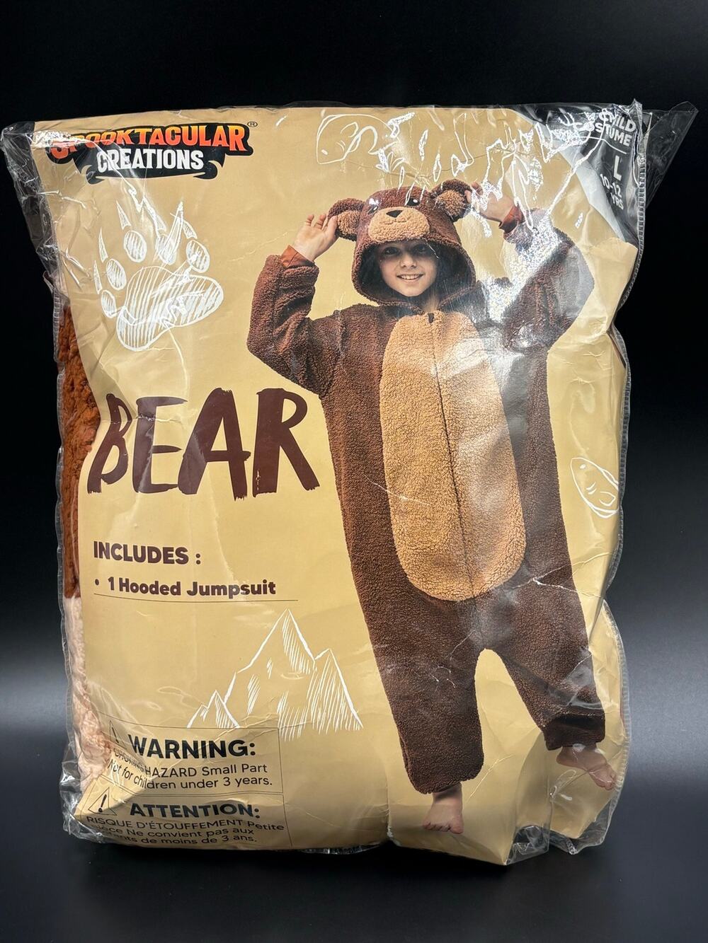 Spooktacular Creations Kids Brown Bear Hooded Jumpsuit Costume Kids Large 10-12